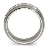 Sophia Jewelers Titanium & Sterling Silver Two-Tone Engravable Wedding Band